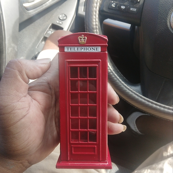 England London Red Phone Box Telephone Booth Kiosk Coin Money Saving Piggy Bank - Picture 3 of 6